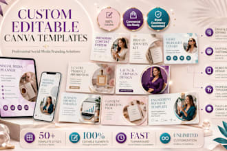 create custom editable canva templates for social media branding
