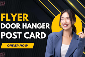 create professional digital door hanger make post card rack card flyer design