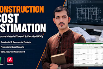 do material takeoff, construction cost estimation and boq