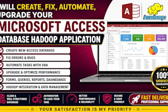 create, fix, automate,upgrade your microsoft access database hadoop application