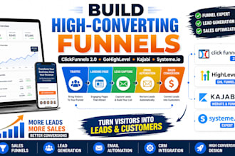 build clickfunnels 2 0, gohighlevel ghl, kajabi, systeme io funnel that converts