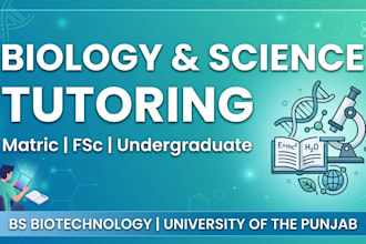 tutor biology and science for matric and fsc students