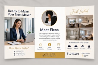 design luxury real estate flyer realtor brochure property postcard