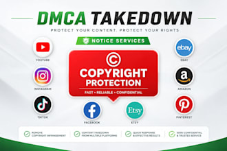 remove infringing, defaming, copyright content at any social media platform