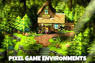 design pixel art game environment and custom tileset for indie games