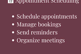 handle scheduling calendar management and admin support
