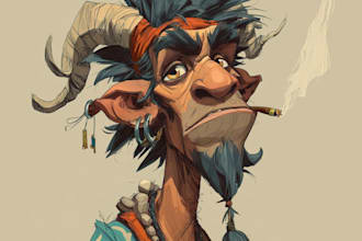 design a character in retro cartoon style