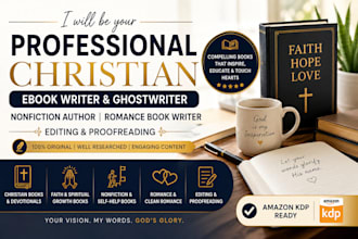 be your christian ebook writer, ghostwriter, nonfiction and romance book writer