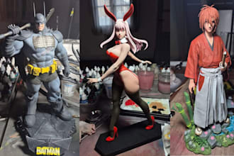do 3d model print and paint anime figure action figure miniature resin printing