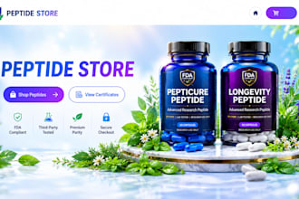buil supplement peptide website peptide ecommerce website design peptide website