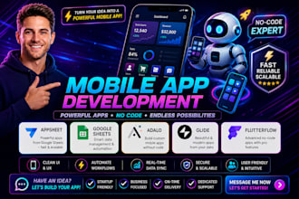 develop a mobile apps webapp, glide appsheet goglesheet adalo flutterflow