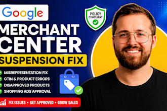 fix google merchant center suspension, gtin errors, dissaproved and shopping ads
