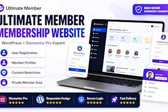 build and customize ultimate membership website with wordpress