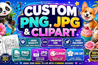 create custom clipart pngs with transparent background