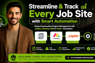 setup construction jobber project management with monday crm zapier automation