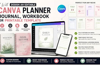 canva business planner, productivity planner, journal, workbook for life coaches
