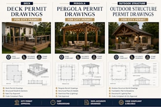 create deck patio pergola and outdoor structure permit drawings for city permit