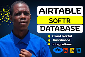 setup airtable database, softr web app,and client portal
