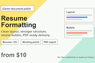 format and polish your resume or CV layout