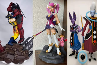 print and paint custom anime figure model, miniature, 3d figurine resin printing