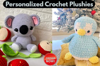 crochet custom plush stuffed animal amigurumi birthday gift crochet pattern doll