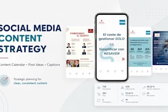 create a social media content strategy and monthly calendar