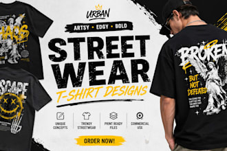 do urban artsy edgy street wear and t shirt design