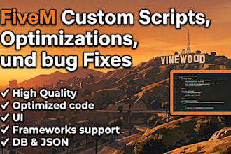 develop and fix custom fivem scripts for your esx or qbcore server