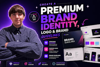 create a premium brand identity, logo and brand guidelines