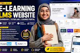 build elearning website, lms website, learndash, tutor lms, course portal