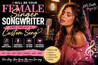 be your female singer songwriter and create a custom song