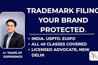 file your trademark application in india, uspto or euipo with full search
