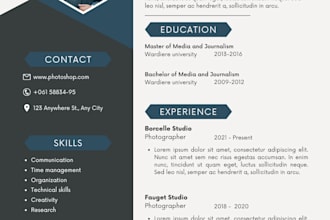 design a professional and friendly resume and CV on canva