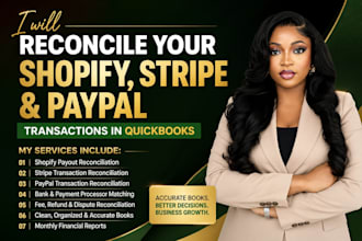 reconcile shopify stripe and paypal in quickbooks online