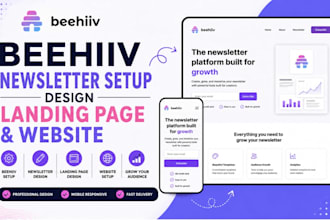 setup beehiiv newsletter design beehiiv landing page and beehiiv website