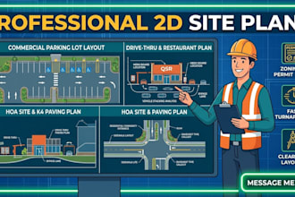 create commercial parking lot layouts, drive thru plans, and hoa site plans