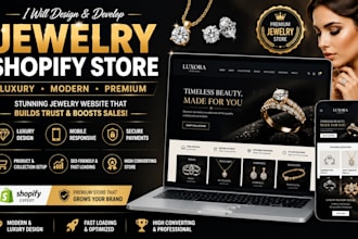 design jewelry shopify store, jewelry boutique and luxury jewelry website