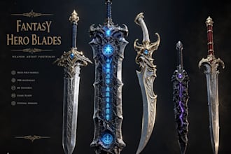 do 3d weapon model sword high detail blade modeling combat prop 3d weapon model