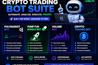 build polymarket bot, pump fun bundle bot, volume bot, crypto trading bot