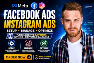 run facebook ads campaign, instagram advertising, and manage meta ads marketing
