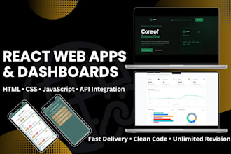 build a modern react web app or dashboard for your business