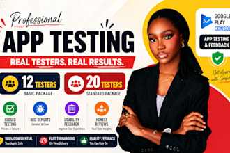 12 testers 20 app testers closed testing website testing QA testing googleplay