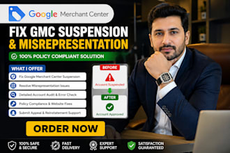 fix google merchant center suspension and misrepresentation shopping ads
