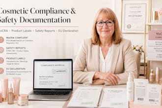 draft cosmetic compliance, mocra, safety report, product label, eu declaration
