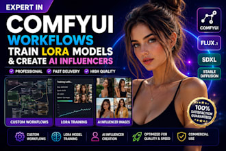 build comfyui workflows train lora models and create ai influencers