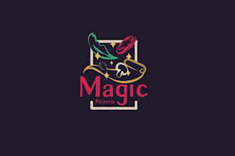 design unique magic pizzeria logo