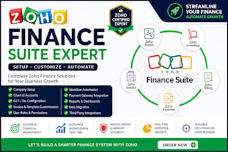 setup zoho books, inventory, billing and finance automation