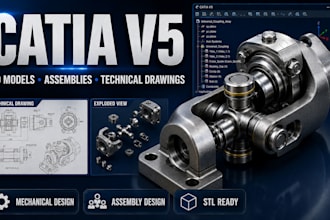 create catia v5 3d models and drawings