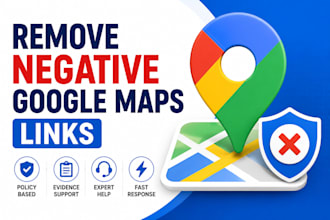 remove negative content links from google maps by dmca