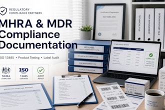 write mhra compliance, mdr, iso 13485, product testing documentation,label audit